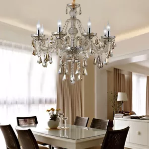 Crystal Glass Chandelier Vintage Pendant Ceiling Light Fixture for Dining Room - Picture 1 of 7