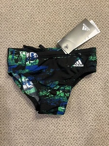 Adidas Boys Swim Brief Blue Green Size 22 NWT $34 - Picture 1 of 2