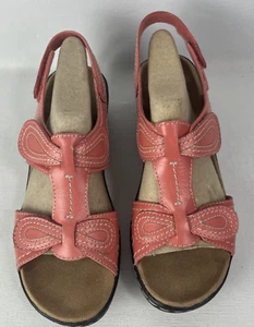 Clarks Lexi Walnut Coral 3 way adjustable Leather Sandals 8M Brand new - Picture 1 of 5