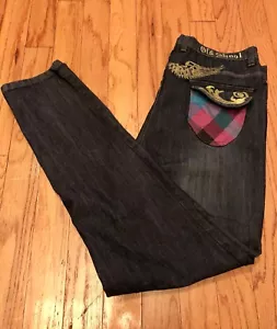 Women's Old Skool Jeans Size 20 Inseam 32 Beautiful Design Dark Blue - Picture 1 of 12