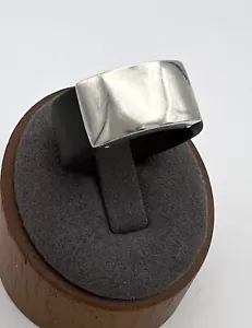 GUCCI Sterling Silver 11mm Black Rubber Ring Size 11.50 - Picture 1 of 8