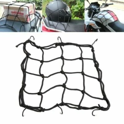 Red de Carga Casco de Motocicleta Malla Equipaje Atar Ajustable Negro Bungee Cord Foto 1 de 4