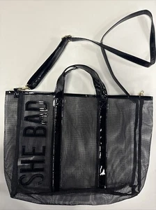 Bag - Mesh Material With Faux Rubber Handles “She Bad” - Picture 1 of 2