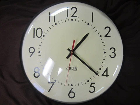 VINTAGE STANDARD Glass Dome Industrial School Wall Clock 13" Cover
