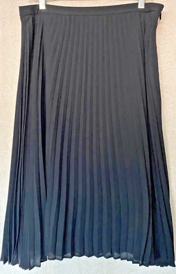 NEW Karl Lagerfeld  Womens  Skirt  Pleated Midi Black A-Line Classic  Size 12 - Image 1 of 4