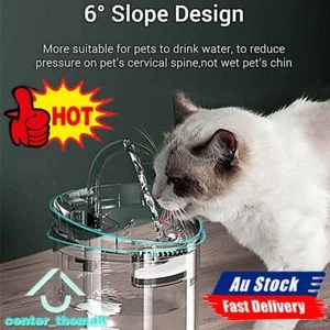 2L Automatic Sensor Electric Pet Water Fountain Dog Cat Drinking Waterfall Bowl - Picture 1 of 14