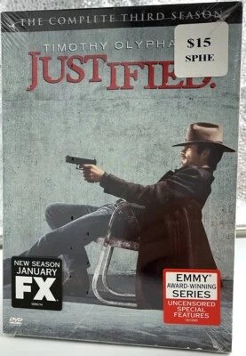 Justified The Complete Third Season DVD 2012 3 Disc 3rd Timothy Olyphant New Foto 1 de 3