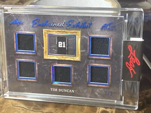2021 Leaf Art of Sport TIM DUNCAN 5-Jersey Relic BLUE Parallel 1/3 TWIN TOWERS - Picture 1 of 5
