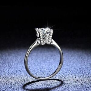 1.30Ct White Round Cut CZ Engagement Wedding Solid 925 Sterling Silver Ring