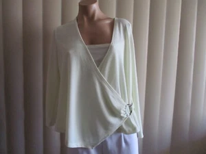 CROSSROADS TOP XL CREAM 3/4 SLEEVE CROSS OVER FRONT RING HOLDER - Picture 1 of 9