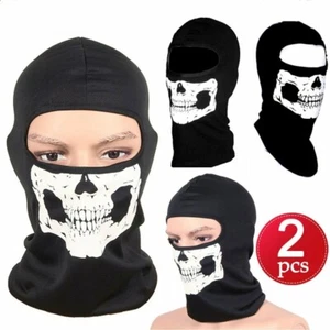 2xskull Motorcycle Balaclava Face Mask Bike Helmet Snowboard Ski Scooter Harley - Picture 1 of 8