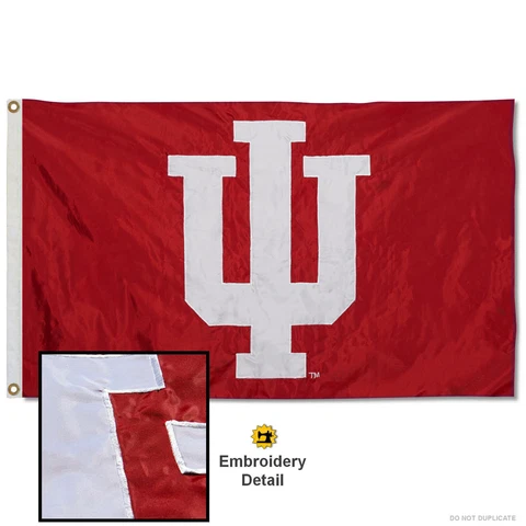 Indiana University Embroidered and Appliqued Nylon Flag Cover