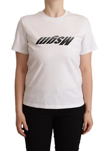 MSGM T-Shirt weiß Baumwolle kurze Ärmel Logo Print Rundhalsausschnitt Tee IT40/US6/S $ 160 - Bild 1 von 8