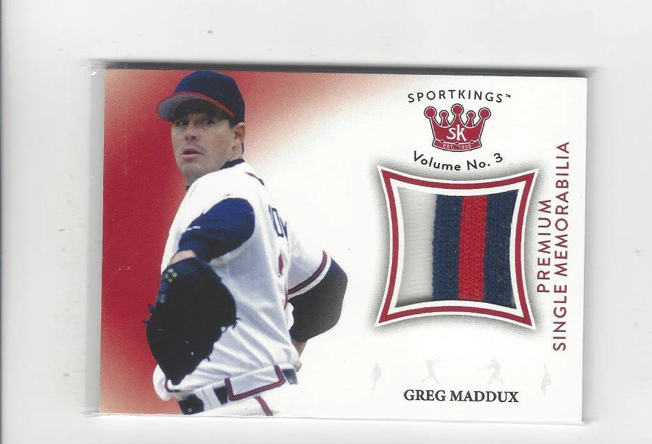 2022 Sportkings Volume 3 Premium Memorabilia Red Greg Maddux PATCH Braves /50  - Image 1 of 1