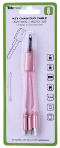 TEKMEE® CAVO DI RICARICA DUO LIGHTNING + MICRO USB - PINK - Foto 1 di 3