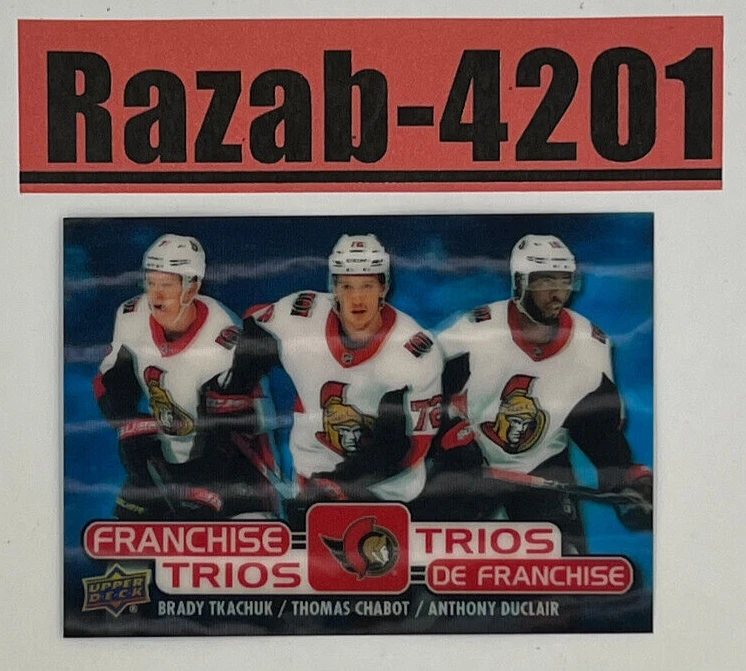 2020-21 Upper Deck Tim Hortons Franchise Trios T-11 Brady Tkachuk Chabot Duclair