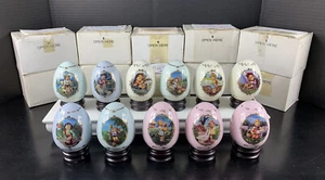 Vtg 93-94’ MJ Hummel Porcelain 23kt Egg Collection Set Of 11 The Danbury Mint - Picture 1 of 17
