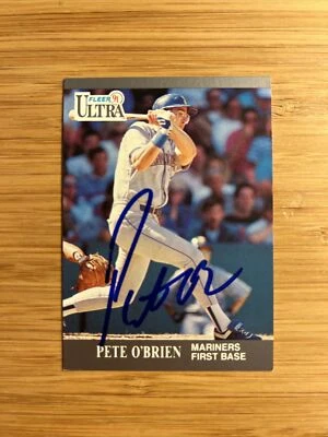Autographed Signed Baseball Card Pete O’Brien Mariners - Image 1 of 2