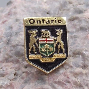 Ontario Canada Province Moose Elk Heraldic Crest Coat of Arms Shield Pin Badge - Picture 1 of 2