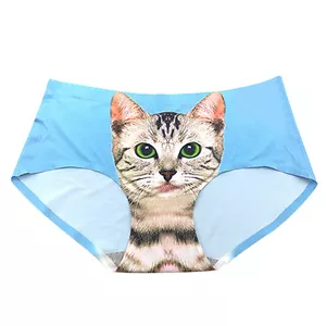 Ladies Pussy Panties Briefs Knickers Cat Printed Apparel Undies Underwear-_ou - Picture 1 of 17