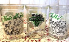 Lot of 3 Welch's Looney Tunes Collector Series Jelly Jar Glasses-1994-#12