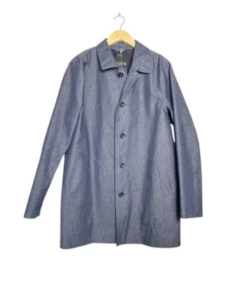 J. Abrigo Crew Mackintosh Para Hombre Laggan Medio Trench Japonés Azul Cambray - Talla L Foto 1 de 4