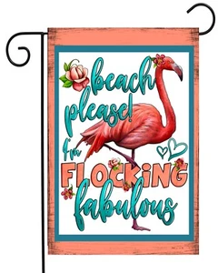 Beach Please Flocking Fabulous Flamingo Garten Flagge Top Qualität * doppelseitig  - Bild 1 von 1