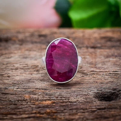 Attractive Rubelite Gemstone 925 Sterling Silver Handmade Ring Thumb Jewelry - Image 1 of 4