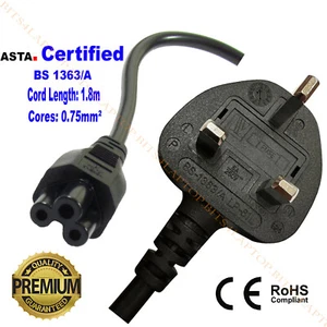 Cable de alimentación principal de 1,8 m cable plomo Reino Unido para LG 50LF5610 50" Full HD SMART LED TV - Imagen 1 de 4