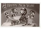 1908 Happy New Year Real Pictures in Numbers (See Back) Postcard Typed Back Rare