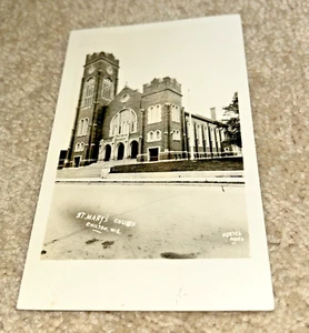 Vintage ST. MARY'S CHURCH, CHILTON WISCONSIN RPPC - Real Photo by Hertel - Picture 1 of 3