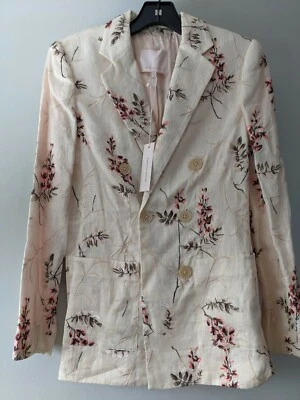 REBECCA TAYLOR куртка женщин sz 4 кремовый льняной цветочный вышитый Ivie продажи новый с Ярлыками - Изображение 1 из 4