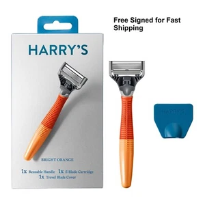 Harry's Razor Bright Orange Handle Cartridge Boxed sharp German design New - Picture 1 of 5