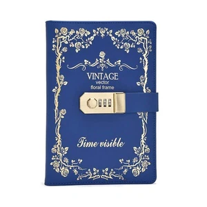 Locking Journal Diary with lock,Password Notebook Vintage Journal with Lock d... - Picture 1 of 9