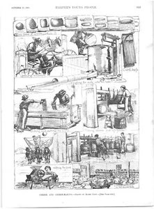 KÄSE- UND KÄSEHERSTELLUNG - HARRY FENN.VTG 1891 HARPER'S 11" x 8" GRAVURDRUCK - Bild 1 von 2