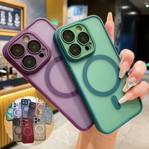 Funda delgada transparente híbrida Magsafe a prueba de golpes para iPhone 15 14 13 12 Pro Max - Imagen 1 de 20