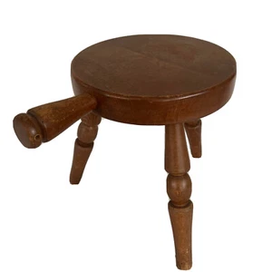 MILKING STOOL Solid Maple Wood Tripod Authentic Furniture Product Made in Japan - Picture 1 of 11