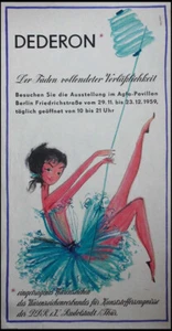 Werbung Dederon DDR 1959 Ausstellung Berlin Grafik Neupert Pakat 120x60 cm - Bild 1 von 1