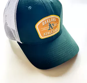 Oakland Athletics A's Trucker Hat - PreCurved Bill, Two-Tone Mesh Snapback Cap - Picture 1 of 10