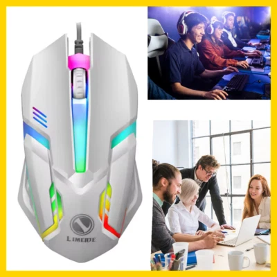LED Lightweight Wired USB Mouse 1200DPI Optical Mouse for Office & Gaming - Image 1 of 4