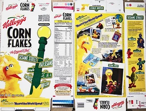 Big Bird Corn Flakes 1999 caja de cereales sin usar plano de fábrica s291 - Imagen 1 de 1