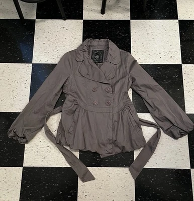 Gabardina vintage Beverly Hills Polo Club gris con botones Foto 1 de 4