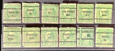 U.S. 1¢ Ben Franklin Stamps Sc.632 City Overprints Used F-VF 1926 - Image 1 of 4