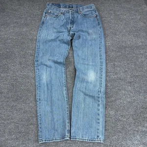 Levis 501 Jeans Herren 32x34 Blau Denim Original Fit Straight Leg Button Fly - Bild 1 von 10