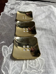 3 Vintage Gold Tone 4 Hole 1-1/2" Square Sewing Buttons CB-32 - Picture 1 of 5