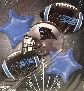 CAROLINA PANTHERS Heckklappe Geburtstag Party Luftballons 5er Set große Folienballons - Bild 1 von 3