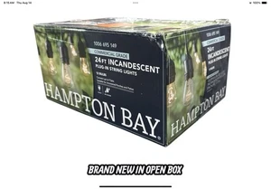 Hampton Bay 12-Light 24' Indoor/Outdoor Plug-In Incandescent Edison String Light - Picture 1 of 5