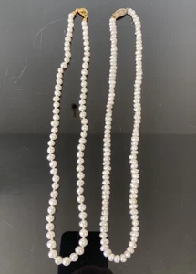 2 Original Authentic Pearl Necklaces 18 Inches - Picture 1 of 12