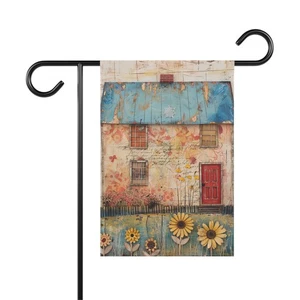 Garden Flag Porch Banner Whimsical Farmhouse Sunflowers Outdoor Yard Art  - Picture 1 of 5
