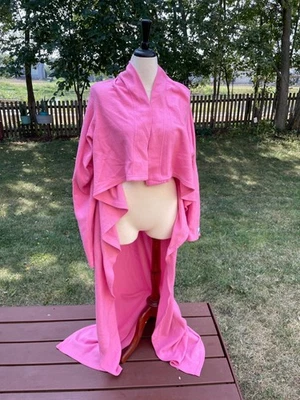 Snuggie Pink Fleece Wearable Blanket With Sleeves Extra Large Y2K Comfy - Image 1 of 4